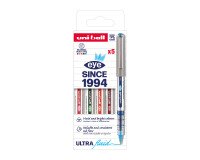 Bolígrafo estilográfico Uni Ball Eye punta 0,7 mm escritura media colores surtidos - Estuche de 5