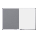 Tableau mixte, tableau blanc / feutre, gris