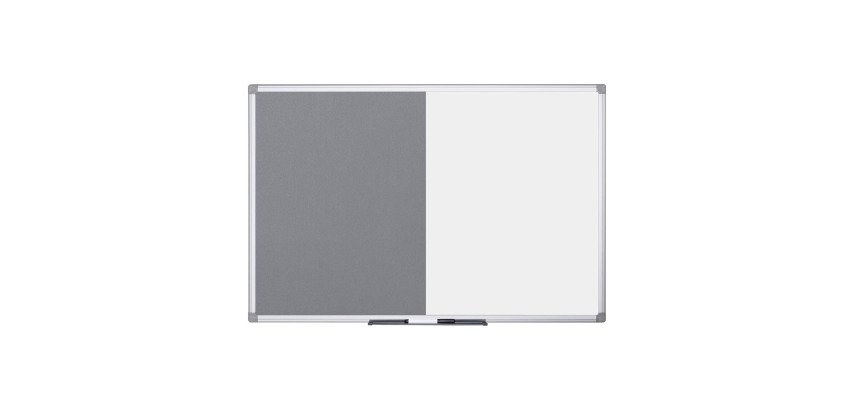 Tableau mixte, tableau blanc / feutre, gris
