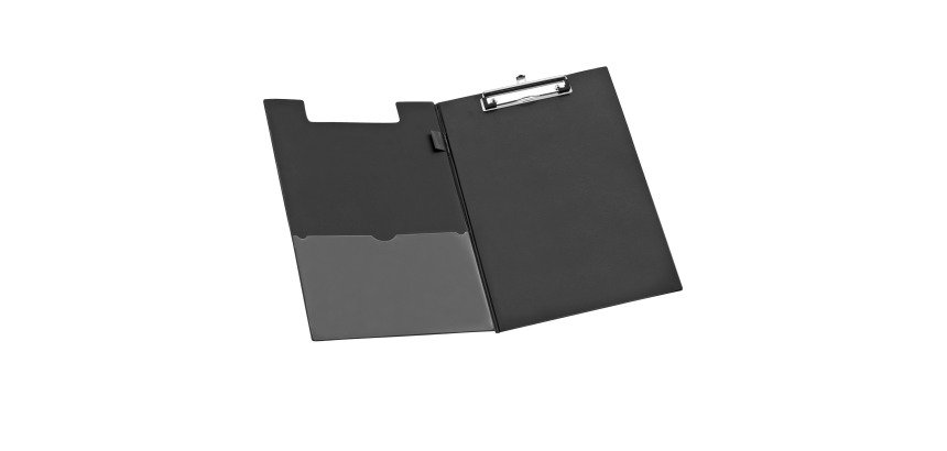 Porte-bloc A4 à rabat noir 23,5 x 36,5 cm - Wonday