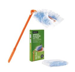 Piumino per lo spolvero Speedypolvere Extra + 2 panni + manico tlx