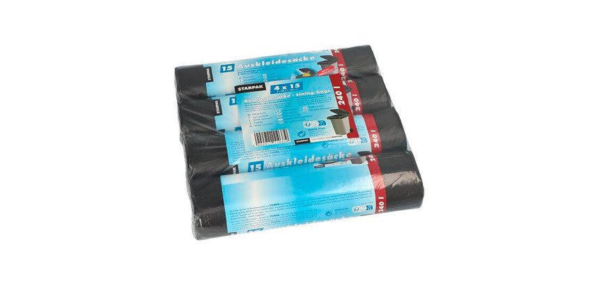 Sac pour conteneur à ordures, noir, 240 litres