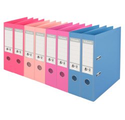 Plastic-coated lever arch file No. 1 Power Esselter Solea - Back 7.5 cm assorted colors