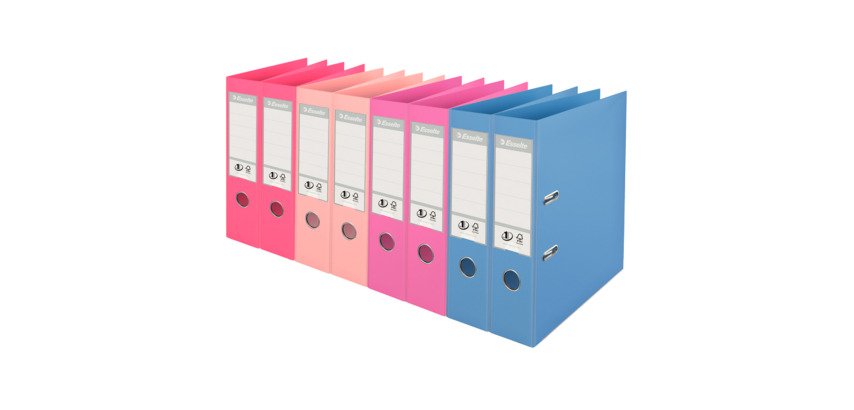 Plastic-coated lever arch file No. 1 Power Esselter Solea - Back 7.5 cm assorted colors