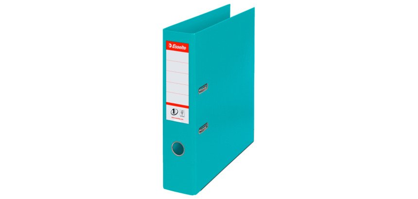 Classeur à levier cartonné Esselte N°1 Power Vivida A4 - Dos de 7,5 cm - Turquoise