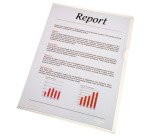 Chemise coins plastique Esselte A4 grainé 11/100e incolore - Paquet de 100