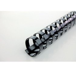 Baguette reliure anneaux plastique CombBind 12 mm noire - Boîte de 100