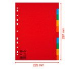 Intercalaire A4 carte colorée Esselte 10 onglets neutres - 1 jeu