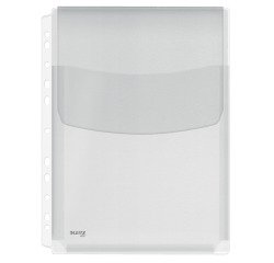 Perforated sleeves Leitz A4 with bellows and grained PVC flap 17/100e - Box of 5