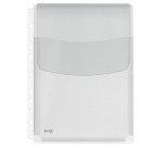 Pochettes perforées Leitz A4 à soufflet à rabat PVC grainé 17/100e - Boîte de 5