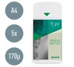 Pochettes perforées Leitz A4 à soufflet à rabat PVC grainé 17/100e - Boîte de 5