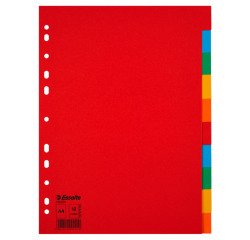 Tabbladen Esselte Economy A4 10-delig karton 11-rings assortiment