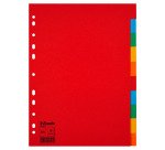 Intercalaire A4 carte colorée Esselte 10 onglets neutres - 1 jeu