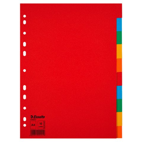Separadores A4 cartulina de colores Esselte 10 pestañas neutras multicolores - 1 juego