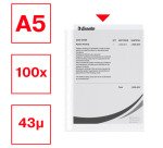 Pochettes perforées Esselte A5 polypropylène 5/100e grainé  - Boîte de 100