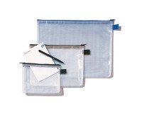 De_poch fermeture zip mesh bags pvc a4 noir