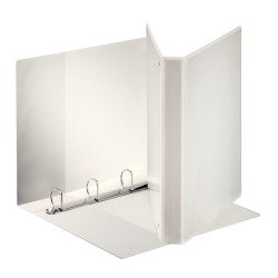 4-ring cardboard binder Esselte customizable A4+ - 4 cm white spine