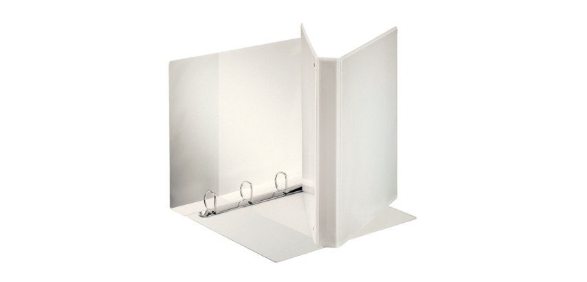 Classeur 4 anneaux cartonné Esselte personnalisable A4+ - Dos 4 cm blanc