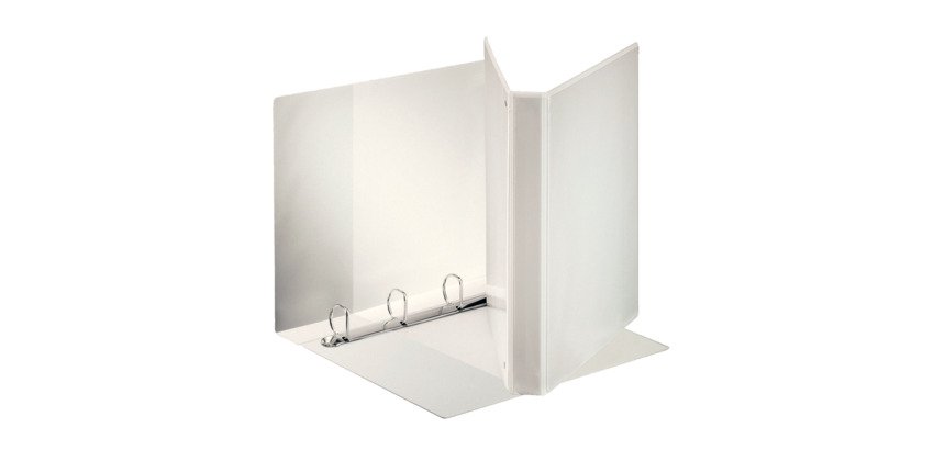 Classeur 4 anneaux cartonné Esselte personnalisable A4+ - Dos 4 cm - Blanc