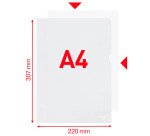 Chemise coins papier avec fenêtre Leitz A4 160 g - Paquet de 100