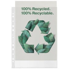 Pochettes perforées Esselte A4 polypropylène recyclé grainé 7/100e - Boîte de 100