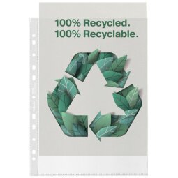 Pochettes perforées Esselte A4 polypropylène recyclé 7/100e grainé - Boîte de 100