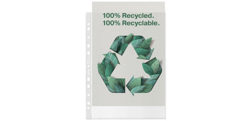 Perforierte Hüllen Esselte A4 recyceltes Polypropylen 7/100 strukturiert - Packung mit 100