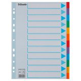 Intercalaires A4 carte colorée Esselte 12 onglets - 1 jeu