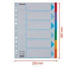 Intercalaires A4 carte colorée Esselte 6 onglets - 1 jeu