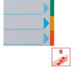 Intercalaires A4 carte colorée Esselte 6 onglets - 1 jeu