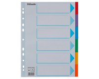 Intercalaires A4 carte colorée Esselte 6 onglets - 1 jeu