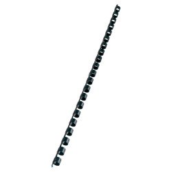 Baguette reliure anneaux plastique CombBind 8 mm noire - Boîte de 100