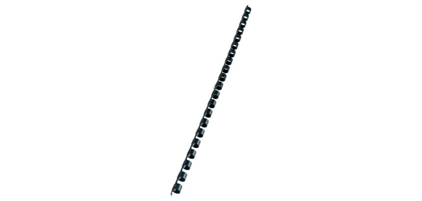 Baguette reliure anneaux plastique CombBind 8 mm noire - Boîte de 100