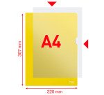 Chemise coin plastique Esselte A4 polypropylène 12/100e grainé couleur transparente - Paquet de 100