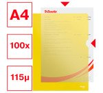 Chemise coin plastique Esselte A4 polypropylène 12/100e grainé couleur transparente - Paquet de 100