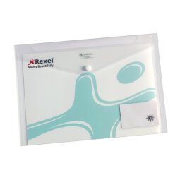 Pochette de rangement à pression avec porte carte A4 Rexel Ice incolore - Paquet de 5