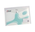 Pochette de rangement à pression avec porte carte A4 Rexel Ice incolore - Paquet de 5