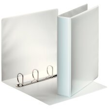 4-ring cardboard binder Esselte customizable A4 - 6.5 cm white spine