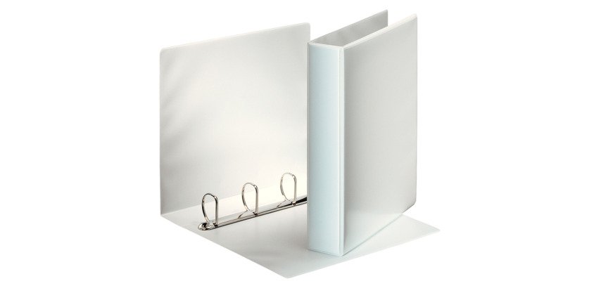 Classeur 4 anneaux cartonné Esselte personnalisable A4 - Dos 6,5 cm blanc