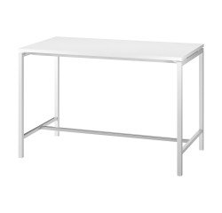 Table haute Boxy H 107 x L 160 x 80 cm blanc piétement métal