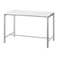 Table haute Boxy H 107 x L 160 x 80 cm blanc piétement métal