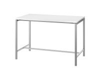 Table haute Boxy H 107 x L 160 x 80 cm blanc piétement métal