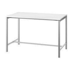 Table haute Boxy H 107 x L 160 x 80 cm blanc piétement métal