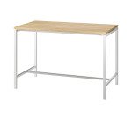 Table haute Boxy H 107 x L 160 x 80 cm chêne piètement métal