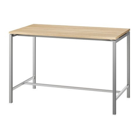 Table haute Boxy H 107 x L 160 x 80 cm chêne piètement métal