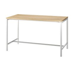 Table haute Boxy H 107 x L 180 x 80 cm chêne piétement métal