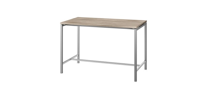 Table haute Boxy H 107 x L 160 x 80 cm orme piètement métal