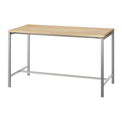 Table haute Boxy H 107 x L 180 x 80 cm chêne piétement métal