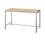 Table haute Boxy H 107 x L 180 x 80 cm chêne piétement métal