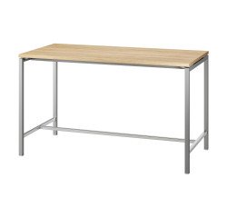 Table haute Boxy H 107 x L 180 x 80 cm chêne piétement métal